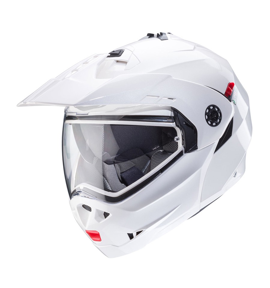 Casco Caberg Tourmax X Apribile Enduro Doppia Visiera Bianco Lucido