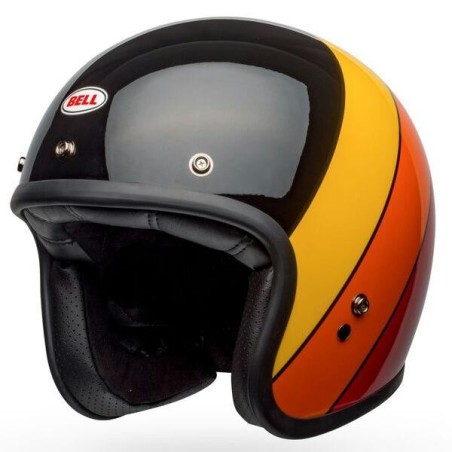 Casco Jet Bell Custom 500 Riff nero, arancio e rosso