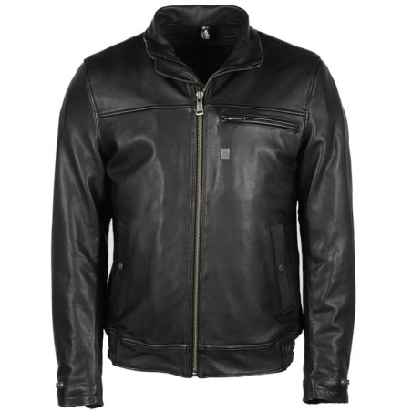 Giacca da moto in pelle Helstons Benny nera