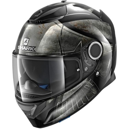 Casco Shark Spartan Hoplite nero e argento