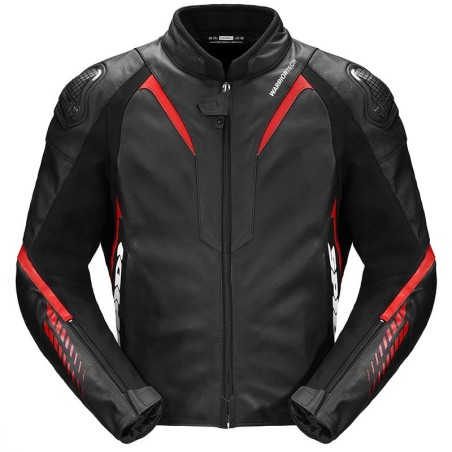 Giacca da moto in pelle Spidi NKD-1 nera e rossa