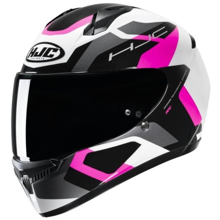 Casco integrale HJC C10 Tins bianco, nero e rosa