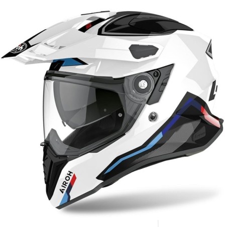 Casco Airoh Commander Factor bianco, blu e rosso