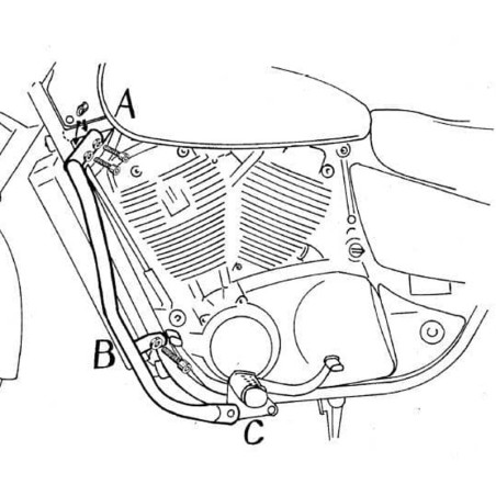 Paramotore cromato Hepco & Becker per Honda VT 1100 C2 Shadow 95-00