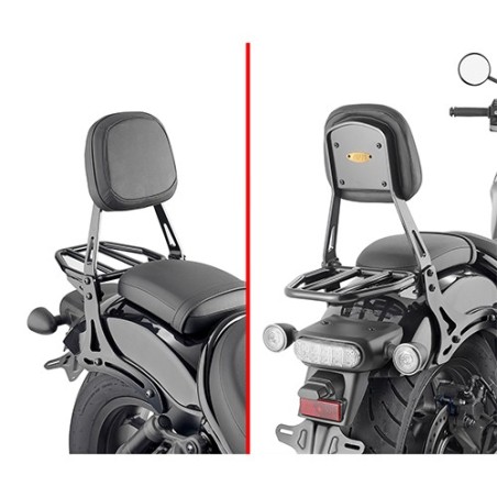 Schienalino con portapacchi GIVI specifico per Honda CMX 1100 Rebel