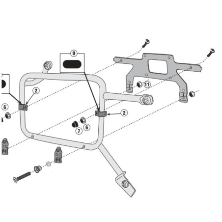 Kit Attacco Givi per Tool Box S250 su portavaligie laterali PL Moto Guzzi V85 TT