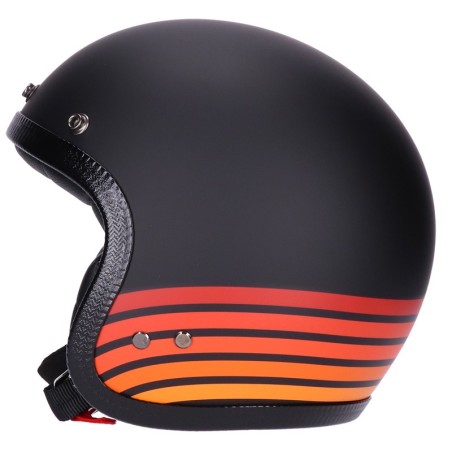 Casco Roeg Jettson 2.0 Vintage grafica Highway nero opaco e arancio