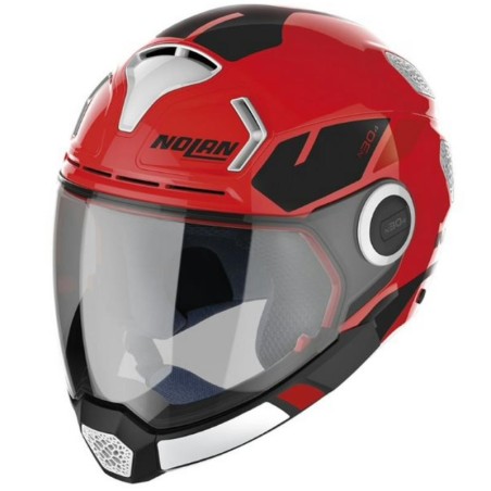 Casco Nolan N30.4 VP Blazer rosso, bianco e nero