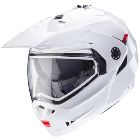 Casco Caberg Tourmax X apribile enduro doppia visiera bianco lucido