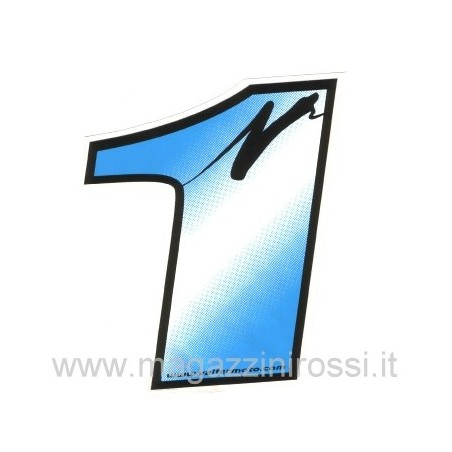 Numero grande adesivo azzurro