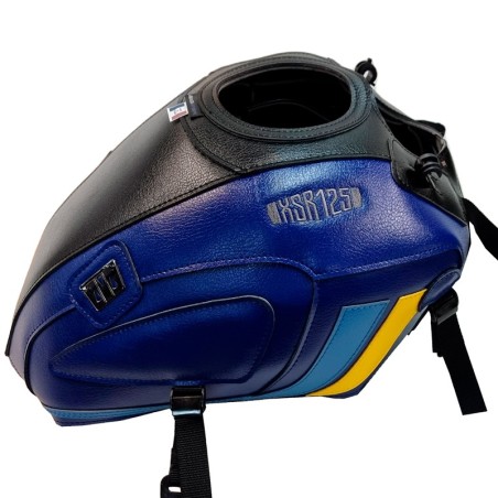 Copriserbatoio Bagster per Yamaha XSR 125 in similpelle nero, blu e giallo