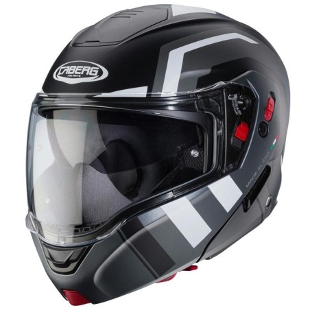 Casco Caberg Horus X Road apribile doppia visiera nero opaco e bianco