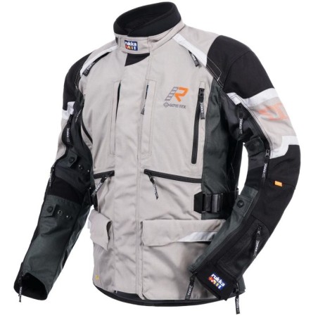 Giacca da moto Rukka Madagasca-R Gore-Tex grigia, nera e arancio