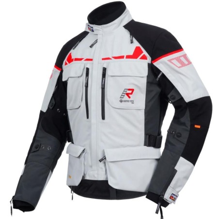 Giacca da moto Rukka Ecuado-R Gore-Tex grigia, nera e rossa