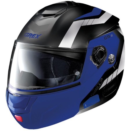 Casco Grex G9.2 apribile Steadfast nero, bianco e blu opaco