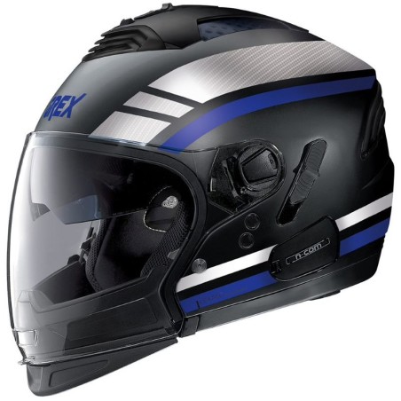 Casco Grex G4.2 Pro N-Com Timelapse nero opaco e blu