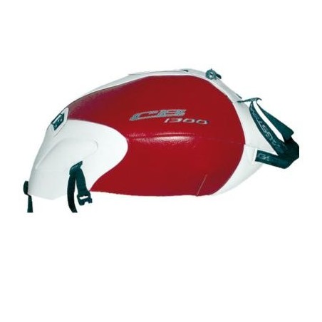 Copriserbatoio Bagster per Honda CB1300 e CB1300S 03-11 in similpelle bianco e rosso