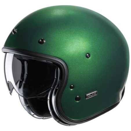 Casco Jet HJC V31 monocolore verde ingliese metal