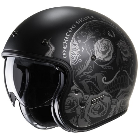 Casco Jet HJC V31 Desto MC5SF nero opaco e argento