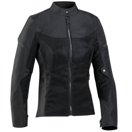 Giacca da moto Fresh Lady in rete leggera nera