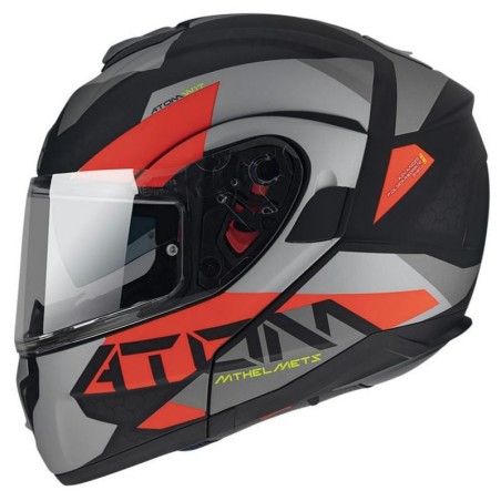 Casco MT Helmets apribile Atom SV W17 A4 nero, arancio e grigio opaco