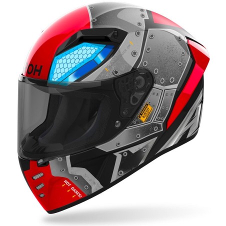 Casco integrale Airoh Connor Bot rosso e grigio