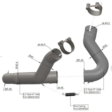 Raccordo elimina catalizzatore Leovince per Ducati Monster 937 e Desert X