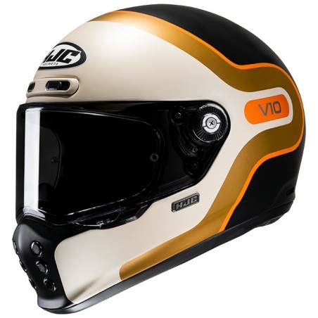 Casco HJC V10 Grape MC7SF sabbia, nero e oro