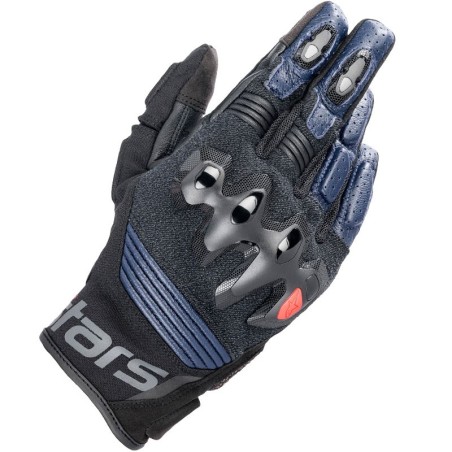 Guanti da moto Alpinestars Halo in pelle neri e blu