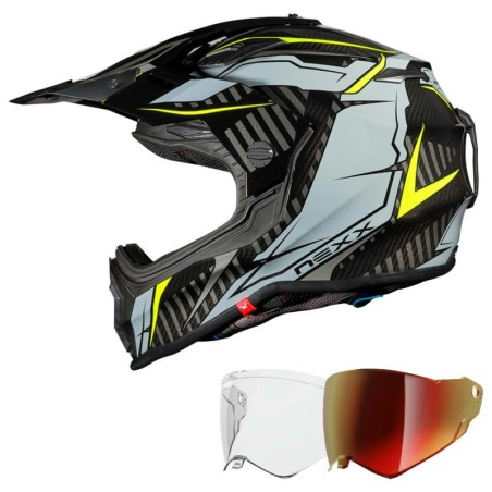 Casco Nexx X.WRL Carbon Atika grigio e giallo neon