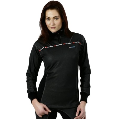 Maglia termica Antifreeze donna nera con lampo