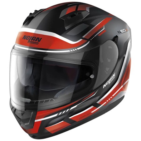 Casco integrale Nolan N60.6 Lancer nero opaco e rosso