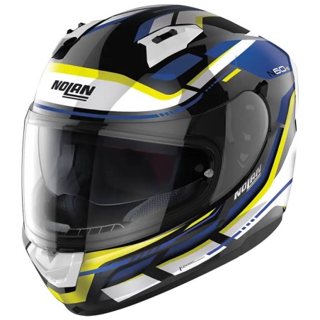 Casco integrale Nolan N60.6 Lancer nero, bianco, blu e giallo