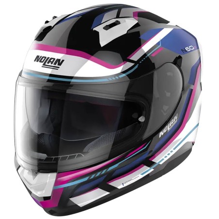 Casco integrale Nolan N60.6 Lancer nero, bianco, blu e fucsia