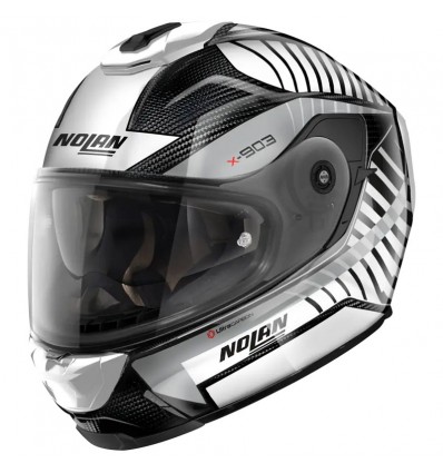 Casco Nolan XSeries X-903 Ultra Carbon Starlight nero lucido e bianco