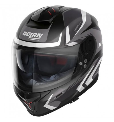 Casco Nolan N80.8 Rumble N-Com nero opaco, grigio e bianco