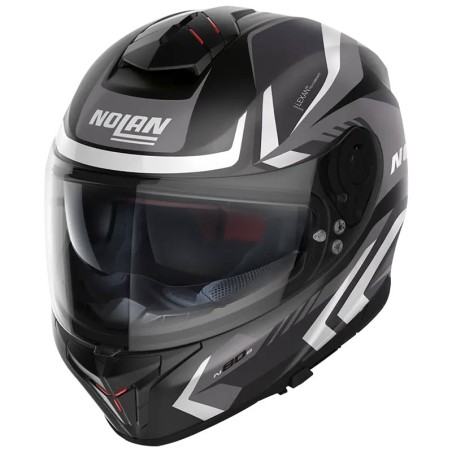 Casco Nolan N80.8 Rumble N-Com nero opaco, grigio e bianco