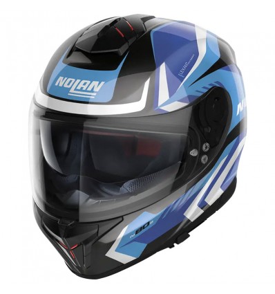 Casco Nolan N80.8 Rumble N-Com nero, bianco e blu