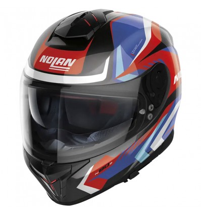 Casco Nolan N80.8 Rumble N-Com nero, blu e rosso