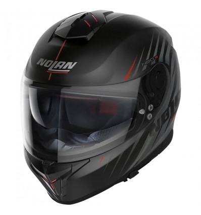 Casco Nolan N80.8 Kosmos N-Com nero opaco, grigio e rosso