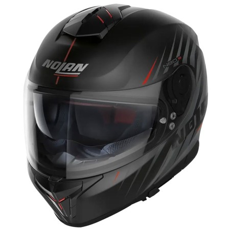 Casco Nolan N80.8 Kosmos N-Com nero opaco, grigio e rosso