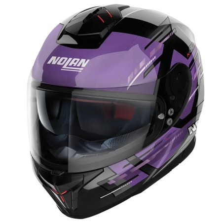 Casco Nolan N80.8 Meteor N-Com nero e viola