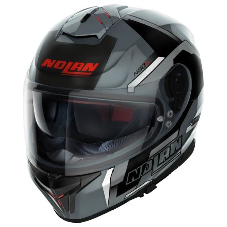 Casco Nolan N80.8 Wanted N-Com grigio, nero e rosso