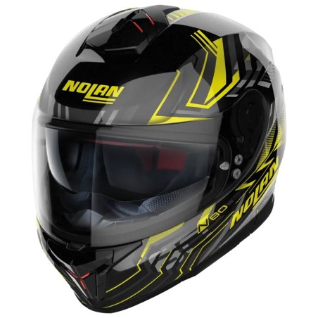 Casco Nolan N80.8 Turbolence N-Com nero lucido e giallo