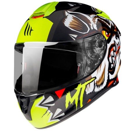 Casco integrale MT Helmets Targo Crazy Dog G3 giallo e nero