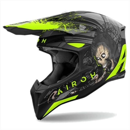 Casco Airoh enduro Wraaap Darkness nero e giallo