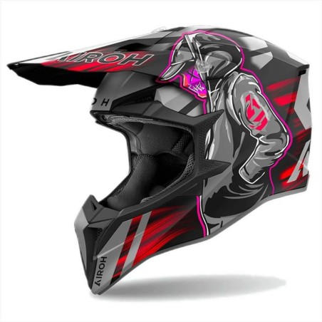 Casco Airoh enduro Wraaap Cyber rosso opaco