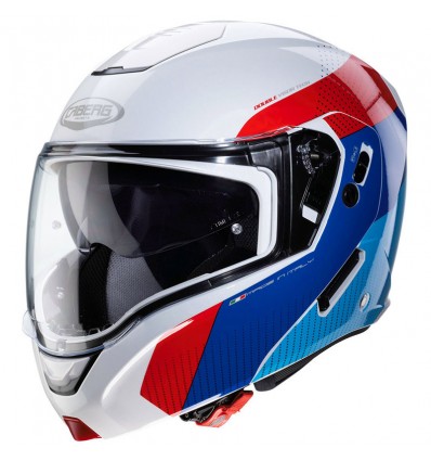 Casco Caberg Horus Scout apribile doppia visiera bianco, blu e rosso