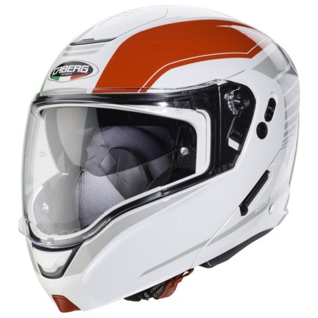 Casco Caberg Horus Tribute apribile doppia visiera bianco, rosso e verde