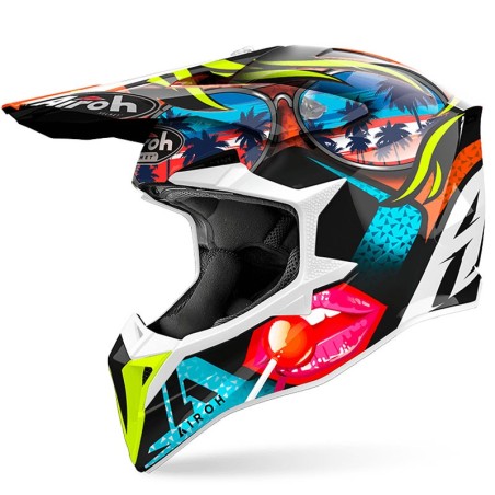 Casco Airoh enduro Wraaap Lollipop multicolore